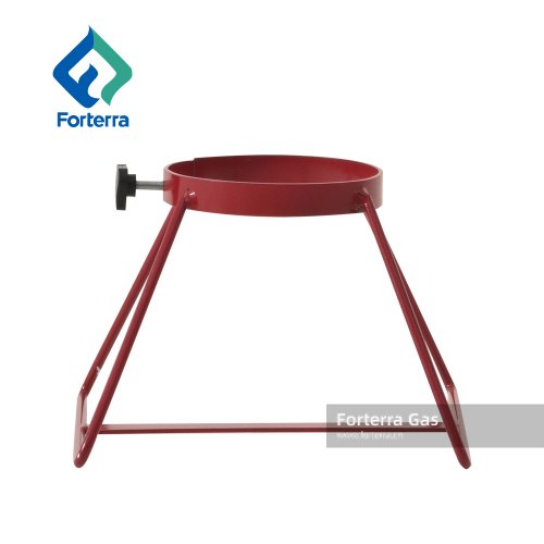 Oxygen Bottle Holder-Holds 1 C,D,E,M9,or M7 Cylinder,Inner Ring 4.5", can accommodate (4.38" Dia) Oxygen Cylinder (red)